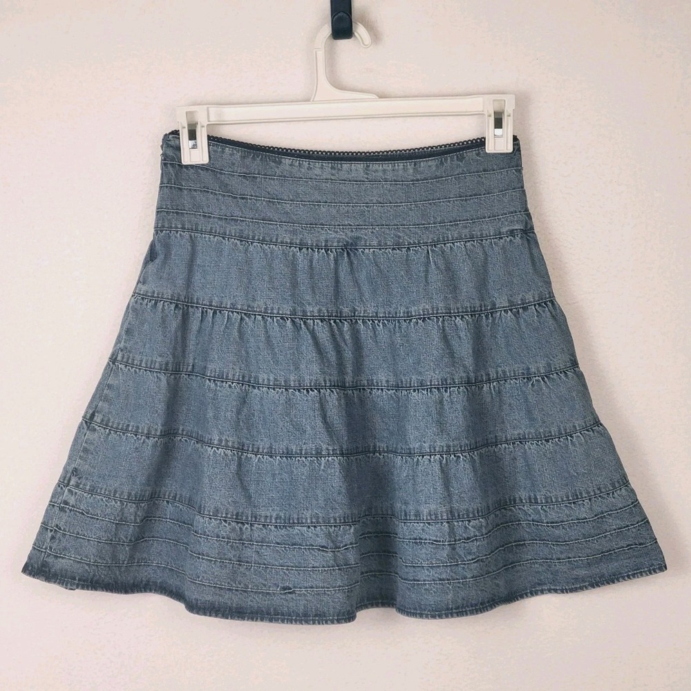 Mossimo Supply Co Juniors Y2K tiered denim miniβ skirt 5 blue Boho Cottagecore